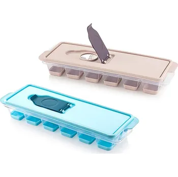 Tvořítko na led DUNYA Forma na led PH/silikon s víčkem 12 kostek DUNYA, mix barev