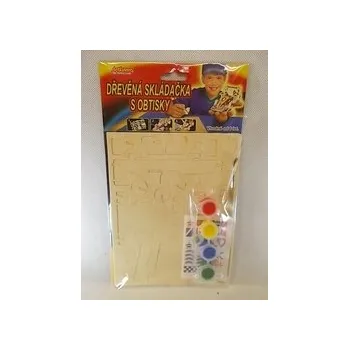 kreativní sada Dřevěná skládačka s obtisky technika