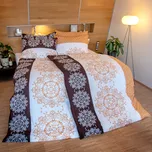 Povlečení bavlna MANDALY hnědé 140x200 cm +70x90 cm