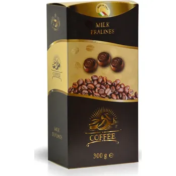 Bonboniéra Sweet&Snack, s.r.o., E. Krásnohorské 1298/4, 73601, Havířov - Podlesí - Vyrobeno v Itálii Pralinky z mléčné čokolády s kávovou náplní 300 g
