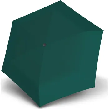 Deštník Tmavě zelený dámský plochý skládací deštník Ador