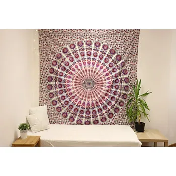 Přehoz na lůžko Přehoz mandala - červeno-modrý