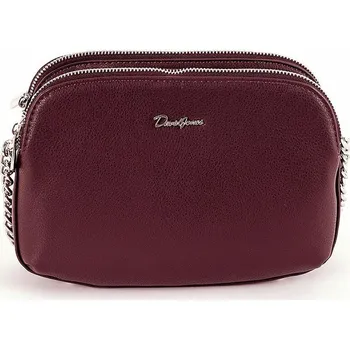Kabelka Tříoddílová vínová (tmavěčervená) crossbody kabelka David Jones 6412-2