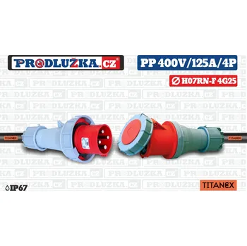 Prodlužovací kabel Prodlužka.cz Prodlužovací přívod Titanex 400V/125A/4p/4G25/IP67 M: Délka 20 m