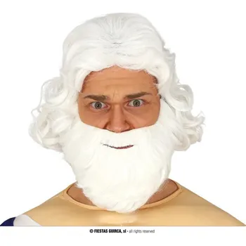 Karnevalová paruka Guirca Fiestas Španělsko Bílovlasá paruka s vousy