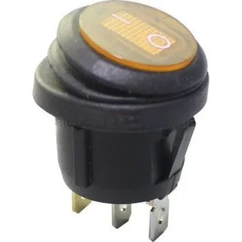 Vypínač kolébkový KCD1-5-101NW, OFF-ON 1pol.250V/6A oranžový vodotěsný