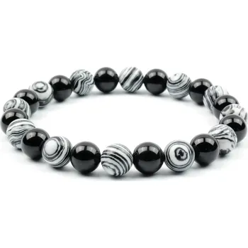 Náramek Moni - pánský náramek onyx malachit černobílý