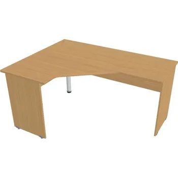 Kancelářský vozík HOBIS kancelářský stůl pracovní tvarový, ergo pravý - GEV 60 P, buk + doprava zdarma