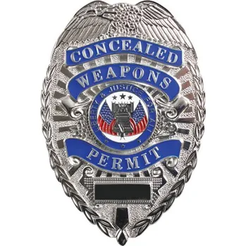 ROTHCO odznak DELUXE CONCEALED WEAPONS PERMIT STŘÍBRNÝ