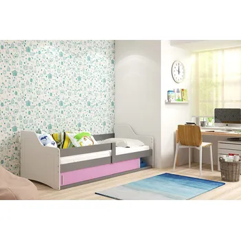 Postel ImportWorld Dětská postel Nika 1 80x160 - 1 osoba - Grafit, Růžová