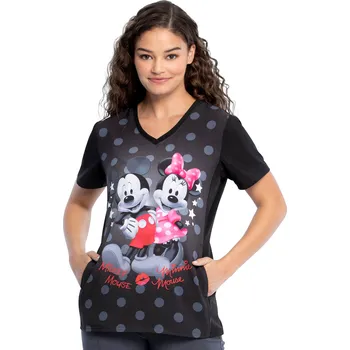 Dámská halenka Cherokee Zdravotnická halena Disney s potiskem Mickey Mouse a Minnie TF627 MKED Velikost: XXS