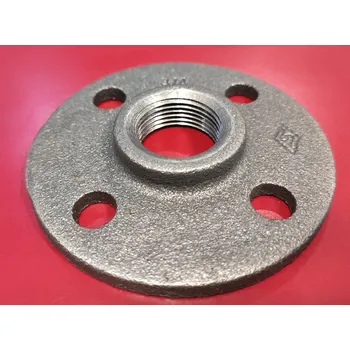 Fitinka Černá ocelová závitová příruba 1/2" s vrtáním GEBO