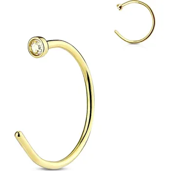 Piercing Šperky4U Zlacený piercing do ucha/nosu se zirkonem - N0063-08
