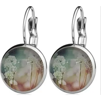Náušnice Ocelové náušnice bílé kvítí