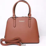 Pevná dvousekční hnědá kabelka do ruky FLORA&CO F6539