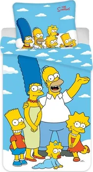 Ložní povlečení Jerry Fabrics Simpsons Family Clouds 140 x 200 cm zipový uzávěr