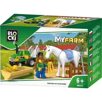 ostatní stavebnice Blocki MyFarm Farmář s traktorem 43 dílů