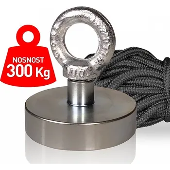 Zvedací magnet Supermagnet 300 kg - set s lanem