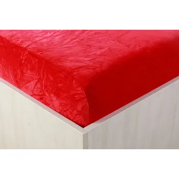 Prostěradlo JAN peří Sametové prostěradlo červené 90, 140, 160, 180 x 200 cm - Sametové prostěradlo červené 90 x 200 cm