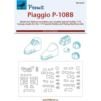 Plastikový model Peewit 1/72 Canopy mask Piaggio P-108B (SP.HOBBY)