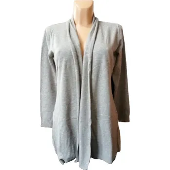 Dámský svetr Dlouhý dámský kardigan Barva: Šedá, Velikost: M/L