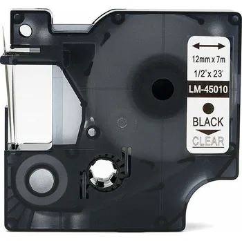 Pásek do tiskárny Kompatibilní páska s Dymo 45010, S0720500, 12mm x 7m cerný tisk / pruhledný podklad
