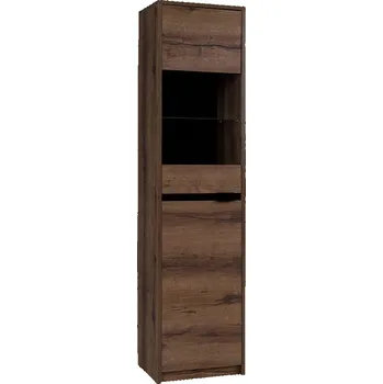 regál GAB Vitrína Devon - Klášterní dub + černý lesk