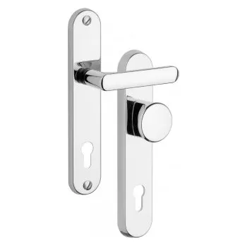 Dveřní kování Bezpečnostní kování ROSTEX 802 oblé EXCLUSIVE Cr - nerez, Rozteč 92 mm, Provedení Madlo hranaté Rostex 8