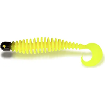 Umělá nástraha Black Cat Gumová nástraha Curly Worm 24g 17cm Yellow Zombie