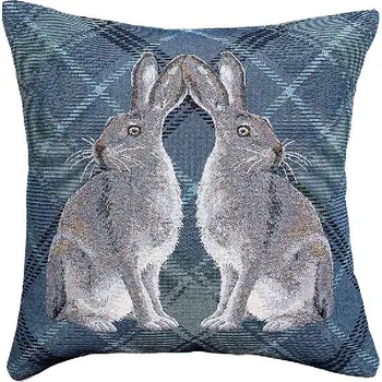 Dekorativní polštářek Dekorační polštář modrý, zajíci, 45x45 cm