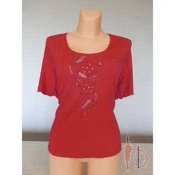 Tričko s malovaným motivem xl, Barva Červená, Velikost XL, Materiál 96% Viskoza 4% Lycra