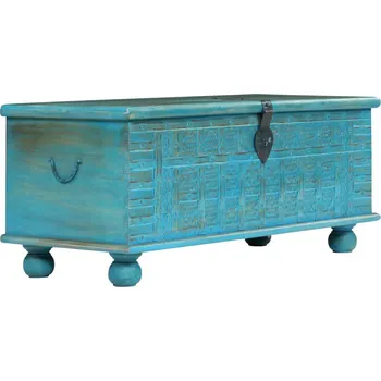 Truhla Vidaxl Úložná truhla z masivního mangovníku 100 x 40 x 41 cm modrá 