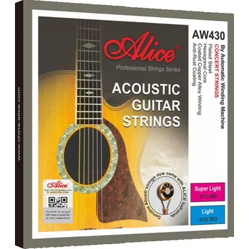 Struna pro kytaru a smyčcový nástroj Alice AW430P-L Acoustic Guitar Strings, Light