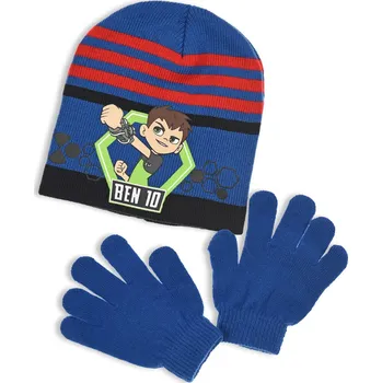 Čepice Chlapecká čepice a rukavice BEN 10 modro-červená Velikost: 52 cm