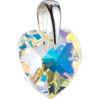 Přívěsek Stříbrný přívěsek s krystaly Swarovski AB efekt srdce 34002.2