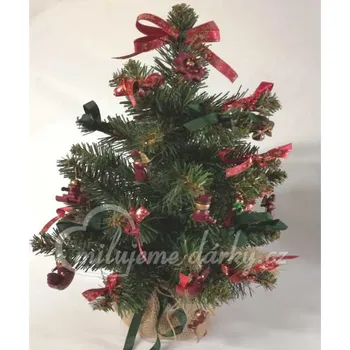 Vánoční stromek Mini vánoční stromek zdobený miniaturními vánočními ozdobami ve tvaru figurek