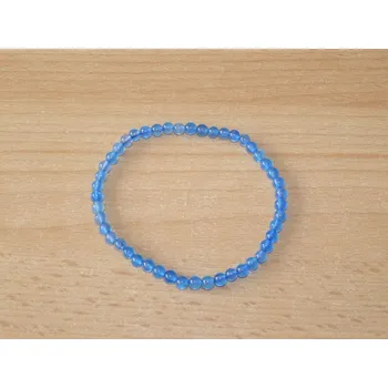 Drahý kámen Achát modrý - Náramek - kuličky 4 mm - knk25
