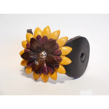 Kožená spona do vlasů č.16 Barva: Černá