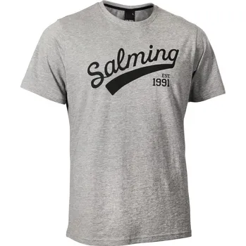 Pánské tričko SALMING Logo Tee JR Grey 152 - Šedá/152