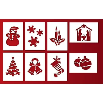 Vánoční dekorace Arpex 1092 sada šablon na umělý sníh Vánoce 8 ks