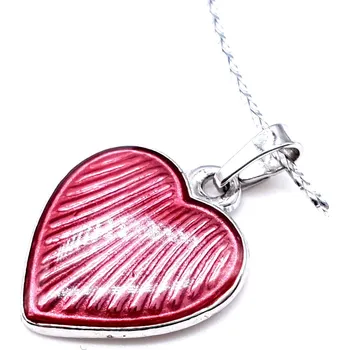 Přívěsek Růžové smaltové srdce