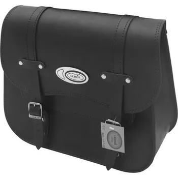 Zavazadlo na motocykl Kožené sedlové brašny ledrie postman 2x30l s pásem, hladké - černá