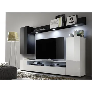 Obývací stěna Casarredo Line 2 černá/bílá lesk