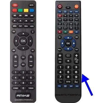 Dálkový ovladač Amiko T-665&nbsp; dálkový ovladač náhradní