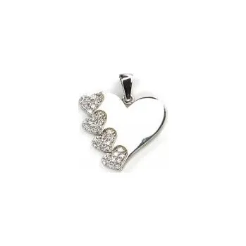 Přívěsek Přívěs z bílého zlata srdce se zirkony Pattic AU 585/000 1,20 gr LMG3805W