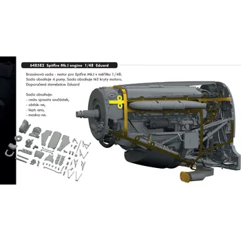 Plastikový model Eduard 1/48 Spitfire Mk.I engine (EDUARD)