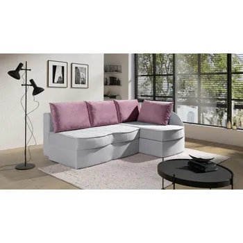 Sedací souprava Rozkládací sedačka POKU + doprava zdarma, barevné varianty: světle šedá/růžová