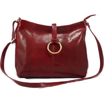Kožená dámská kabelka přes rameno DAYA vínová Barva: Vínová