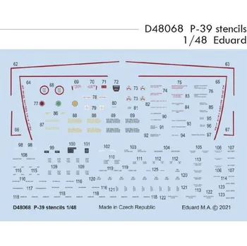 Plastikový model Eduard 1/48 P-39 stencils (EDUARD)