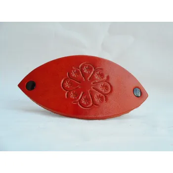 Kožená spona do vlasů č.14 Barva: Oranžová